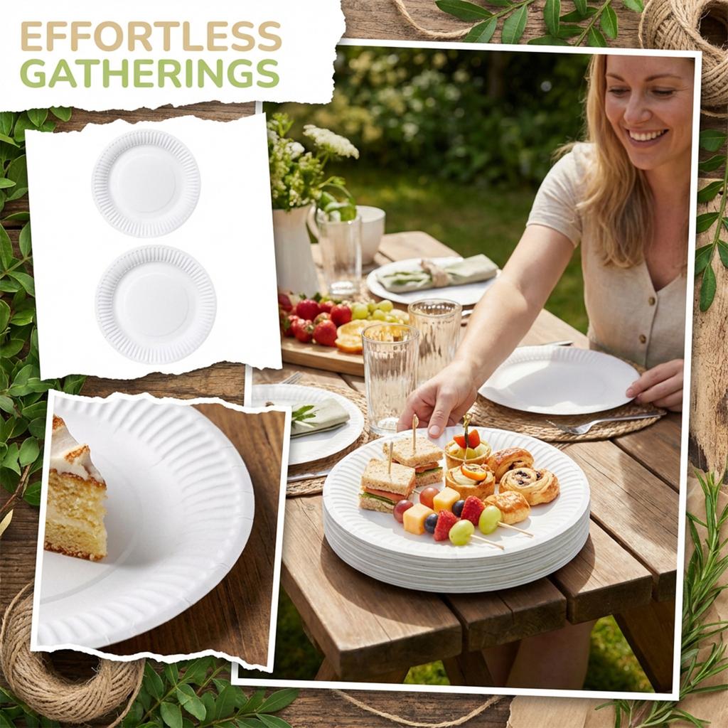 Disposable Paper Plate  Cross Border Party DIY Baby Birthday Party Decorative Paper Plate 7 Inches