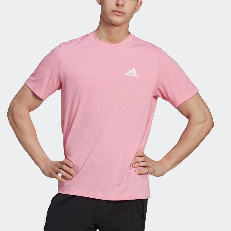 Adidas Aeroready Designed To Feelready Solid Color Logo Crew Neck Short Sleeve T-Shirt Men Tops Lush-Red HL4695