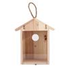 Wooden Window Bird House with Strong Suction Cup Outdoor Bird House for Garden Yard Decoration