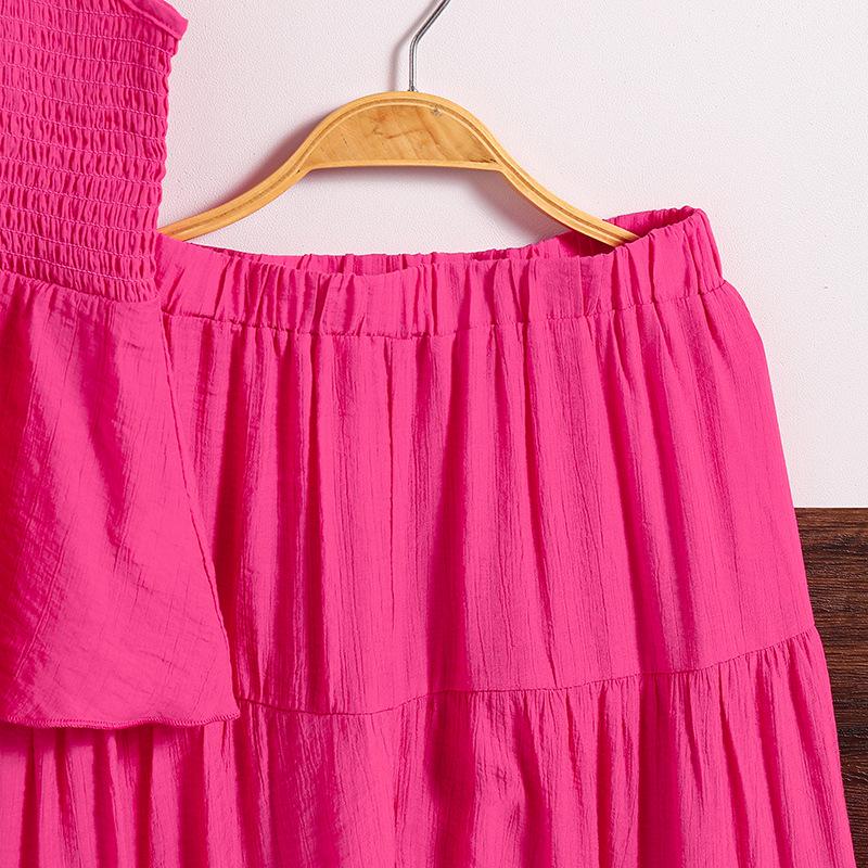 2025 Summer Girls' Spaghetti Strap Top & Wide-Leg Pants Two-Piece Set - European & American Style for Middle & Big Kids