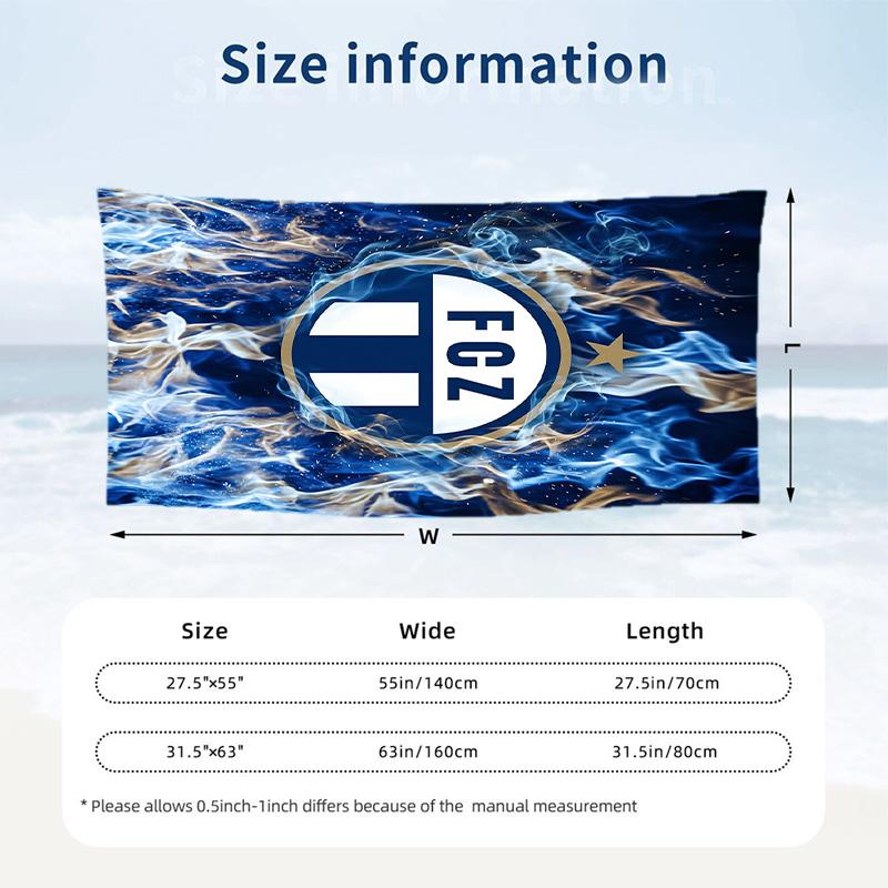 Telo Mare Asciugatura Rapida Stampa FC Zürich Microfibra Assorbente Portatile da Viaggio Asciugamano per Nuoto