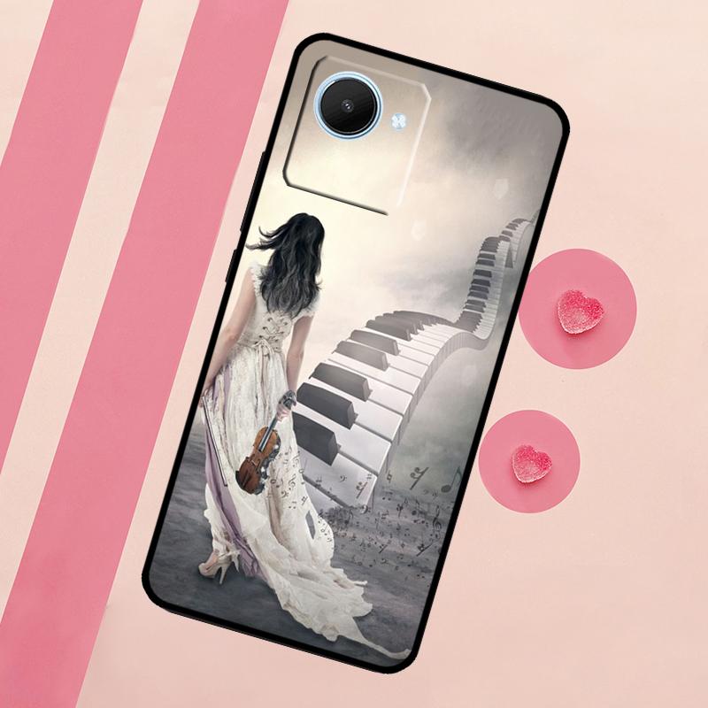 Violin Piano For Realme 10 11 12 13 14 Pro Plus C55 C71 C75 C67 C63 C61 C53 C35 C65 GT6 GT7 15 Pro Case
