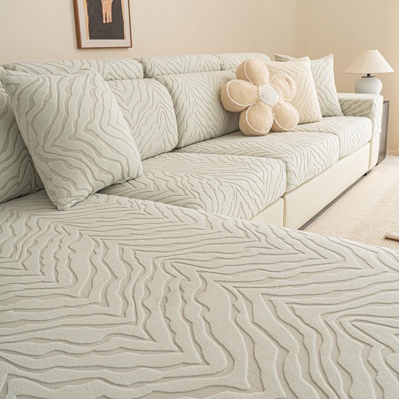 

Жаккардовый нескользящий чехол для диванной подушки, утолщенный однотонный чехол для дивана в гостиную, 1/2/3/4-местный диван, защитные чехлы Plus L(3 seater) светло-серый