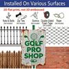 2D Flat, 1pc Golf Pro Shop Aluminum Sign - 8x12 Inch Vintage Golf Clubs & Ball Design - for Man Cave, Office Decor - Easy Hang Pre-Drilled Holes