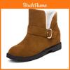 Cozy Winter Womens Warm Low Heel Snow Martin Flap Boots With Thicken Ankle Support
