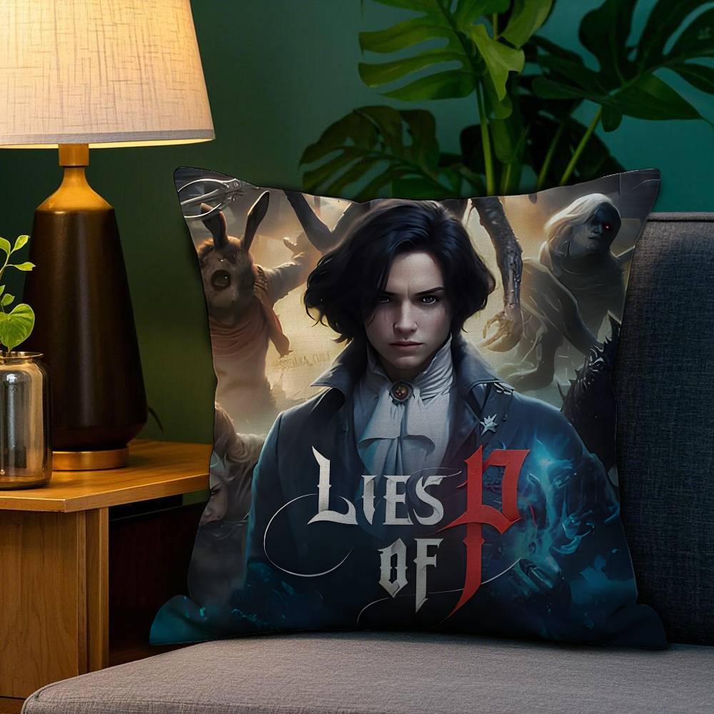 Spiel Lies Of P-P Heißer Cartoon Kissenbezug Milbendicht Kissenbezug Unsichtbarer Reißverschluss Seidiger Kurzplüsch Sofakissenbezug
