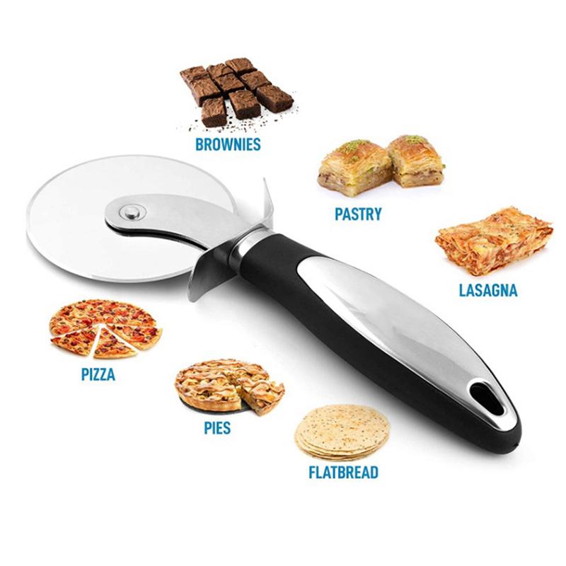 Roată Tăietor de Pizza, Tăietor de Pizza din Oțel Inoxidabil, Roată de Pizza Ușor de Tăiat și Curățat Pentru Tăierea Crustelor, Plăcintelor și Mai Mult