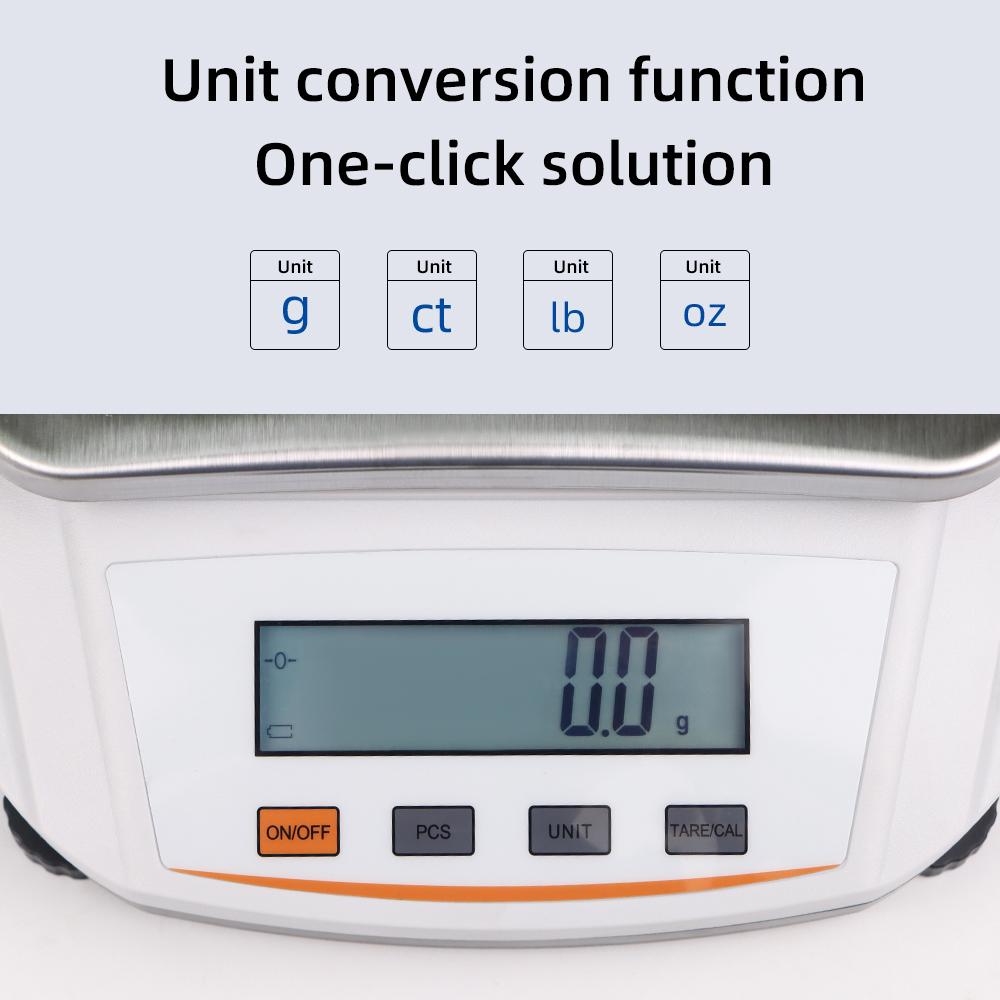 Dual Display LCD Jewelry Laboratory Electronic Balance Scale 0.1g 1kg/3kg/5kg With RS232 Interface AC 220-240V EU Plug