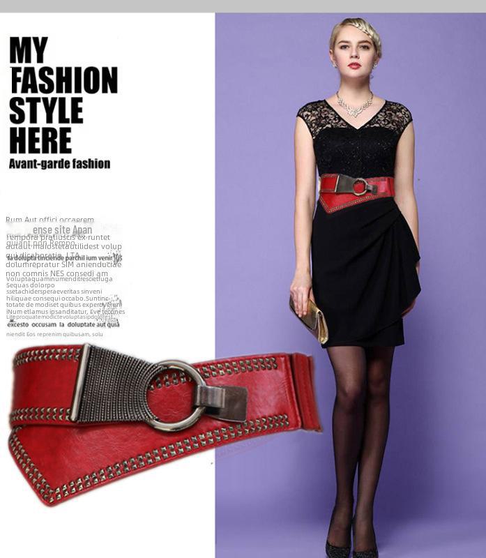 Fashionable Korean-Style Women's Waist Belt - Versatile, Decorative, and Wide, Perfect with Skirts.