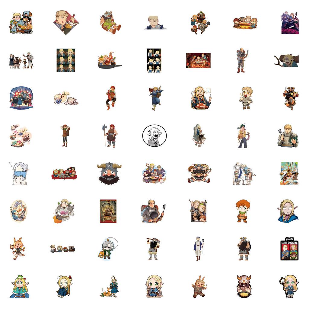 55 Delicious In Dungeon Stickers Luggage Laptop Mobile Comic Stickers