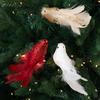Feathered Bird Christmas Ornament Festive Bird Pendant Feathered Bird Christmas Tree Ornaments Set Glittery for Wreaths