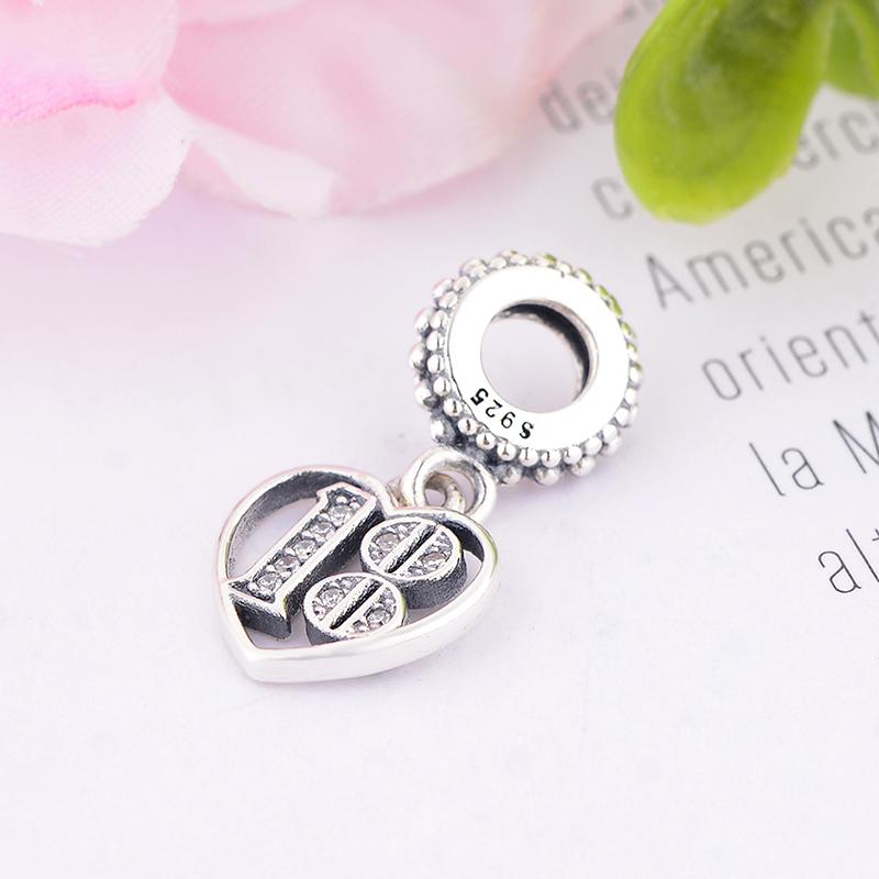 Fit Pan Charm Bracelet Authentic 925 Silver Alphabet & Numbers 18 21 50 60 Years Of Love Bead Making Berloque