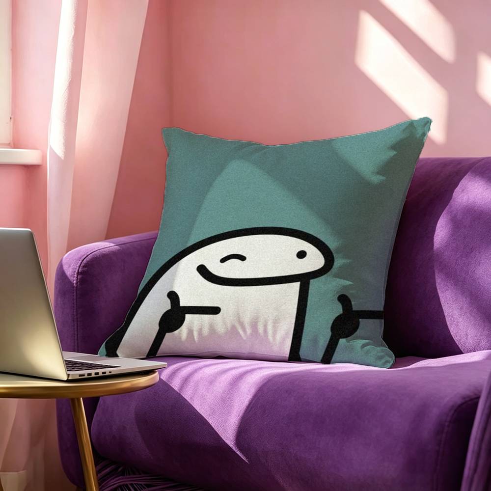 Cute Celular Flork Funny Pillow Case Square DoubleSided Sofa Cushion Cover Bedroom Bedside Pillow