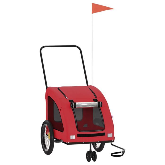VidaXL Remorque de vélo pour animaux de compagnie rouge 93985