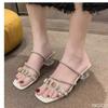 Coarse heeled sandals for women's summer outdoor wear 2025 new style mid heeled outdoor casual fashion temperament sandals