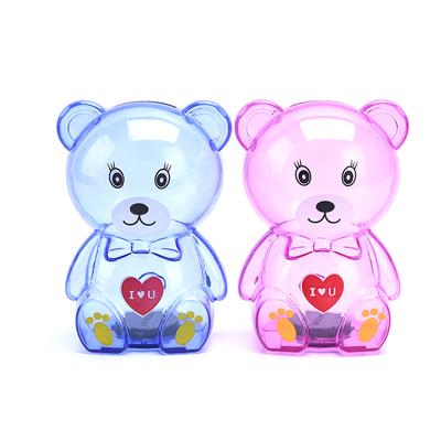Hucha de dibujos animados con forma de oso para niños y estudiantes, estilo transparente, para ahorrar dinero