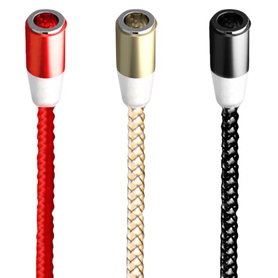 3A magnetisches USB-Kabel, schnelles Aufladen, Typ-C-Micro-USB-Rundkabel für Mobiltelefone