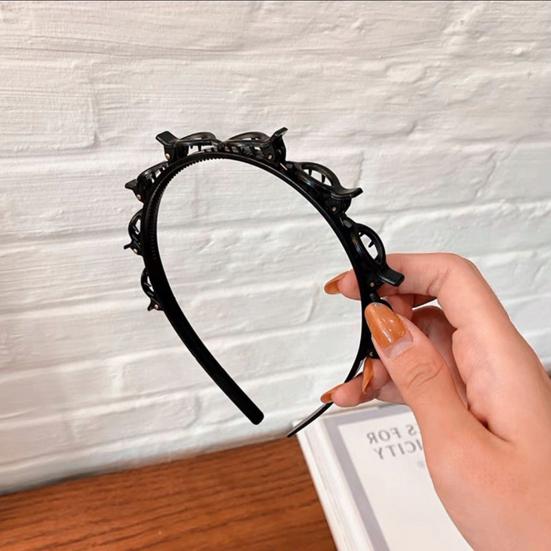 Adjustable Toothed Headband Women Bangs Hairstyle Headband with 8 Small Clip DIY Hairpin Adjustable Weave Bangs Hair Clips