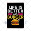 Hamburgers Metal Sign Plaque HamToast Hog Dag Food Cafe Bar Pub Restaurante Kitchen Decoration Art Craft Poster Tin Plate20x30cm