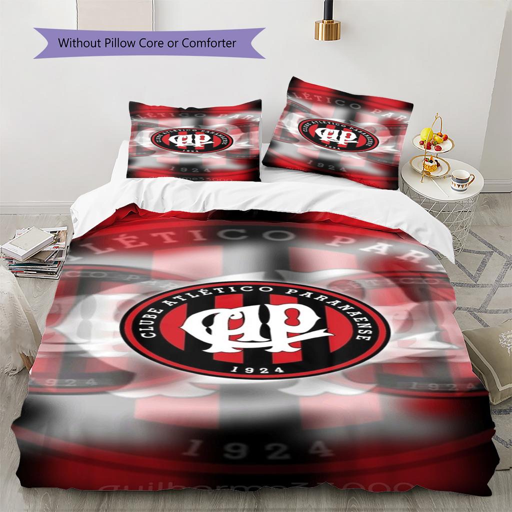 Clube Atlético Paranaense Pattern Bedding Set Quilt Cover Pillowcase Home Decor Gift (1 * duvet cover + 2 * pillowcase, without co