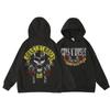 Guns N' Roses We'Re Back Retro Street Style Hoodie für Damen O-Ausschnitt Tasche Pullover Fleece Kapuzenpullover Atmungsaktiver Pullover Damen Kapuzenpullover