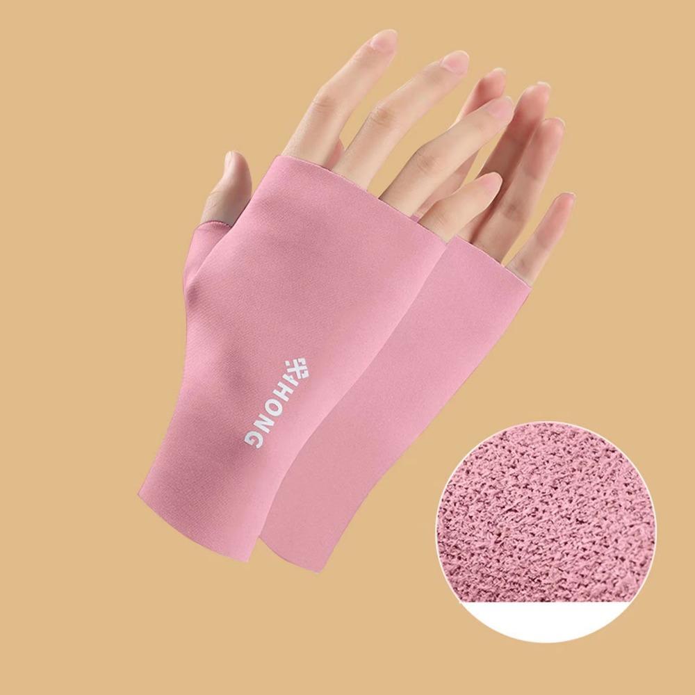 1 Pair Solid Color Wool Fingerless Gloves Women Open Finger Mittens New Nail Art Glove