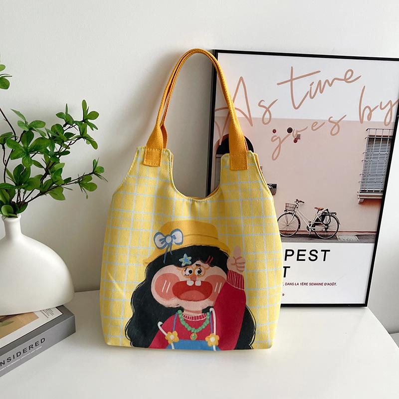 New large-capacity vest bag, commuter canvas bag, women's handheld shoulder bag, summer student tote bag