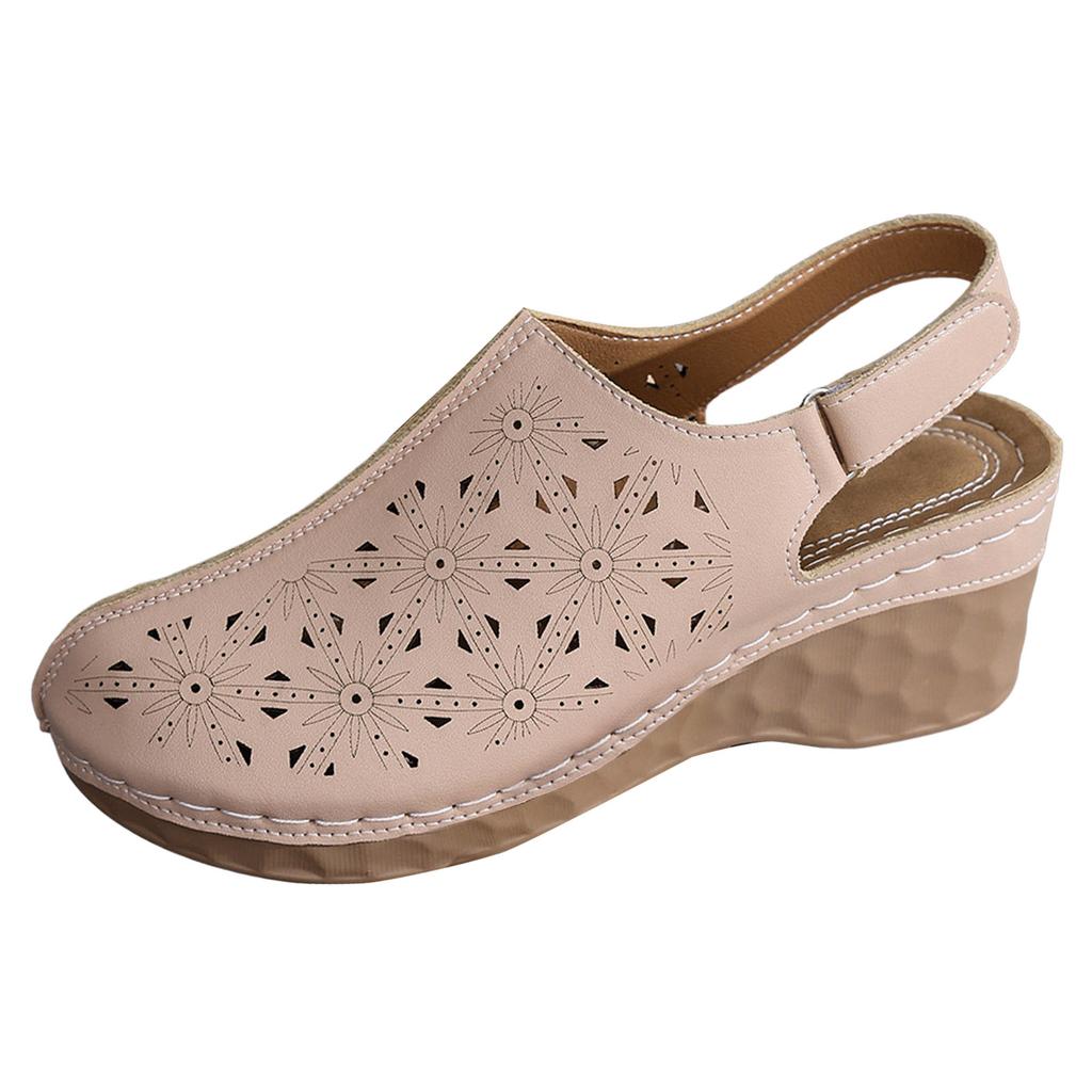 Adjustable Wedge Heel Versatile Platform Plus Size Casual Stylish Simple Closed Two Strap Sandals Women Slide Sandals For Women