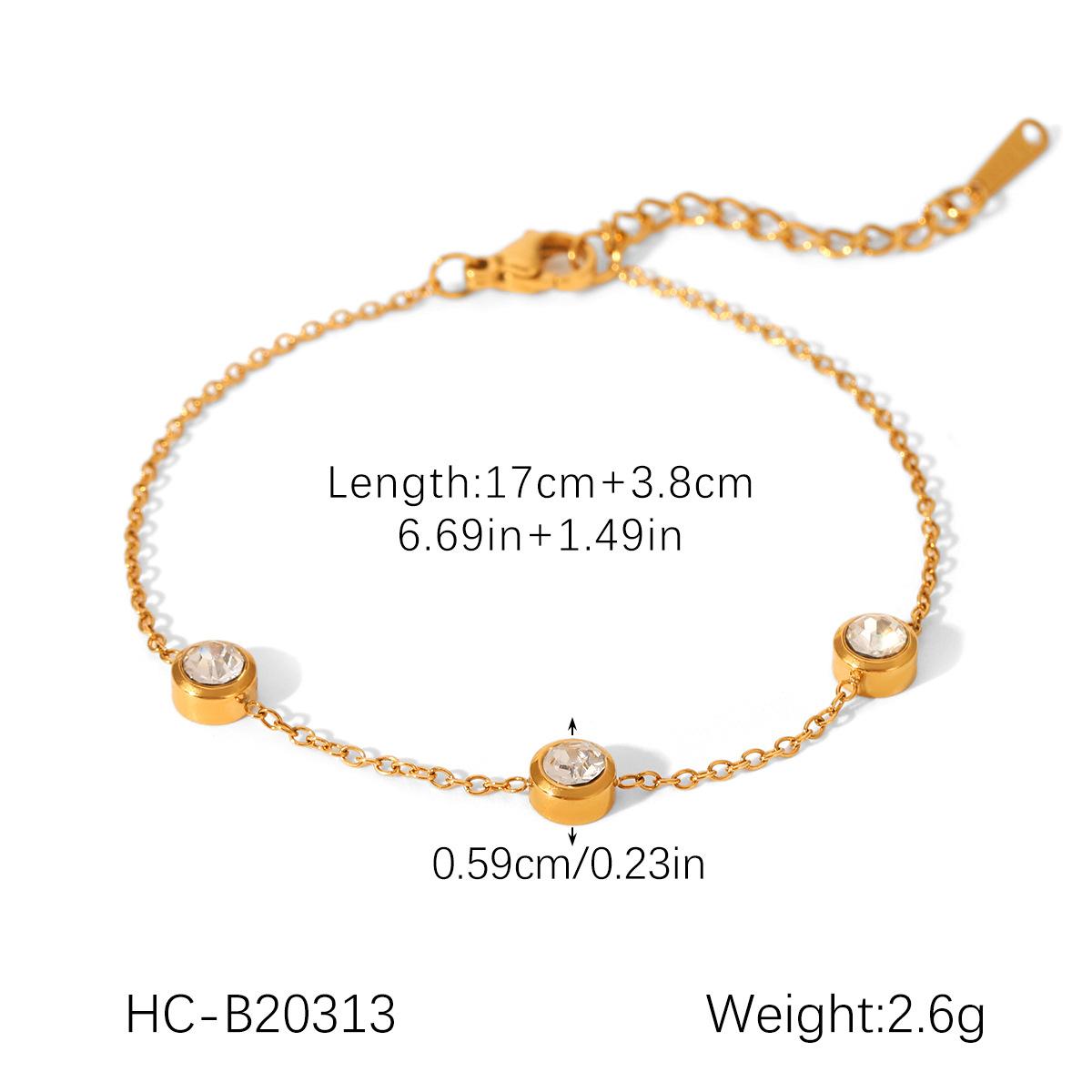 

18K Gold Plated Stainless Steel Inlaid Zircon Necklace, High-end Bracelet, Ring, Light Luxury Titanium Steel Jewelry