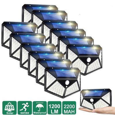 Lampada da parete solare a LED per esterni Lampada da strada impermeabile con sensore di movimento PIP ad energia solare per giardino