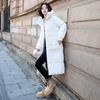 Medium and Long Cotton Clothes for Women, 2025 Winter New Style Korean Cotton-padded Clothes Over Knee Long Loose Thick Cotton-padded Coat