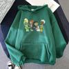 Letter Bratz Hoodies Women Casual Crewneck Sweatshirts Men Kpop Sportswear Fleece Warm Fleece Loose Hoody Green