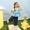 LUSON Baby Girl Faux Two-Piece Long Sleeve T-Shirt