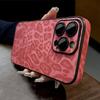 Capa de Celular Colorida com Padrão Leopardo em Couro de Luxo para iPhone 16 15 14 Plus 13 12 11 Pro Max Borda Macia Fosca Capa à Prova de Choque