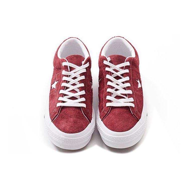 Converse One Star Suede Ox Deep Bourdeaux Unisex Sneakers Red White 158370C