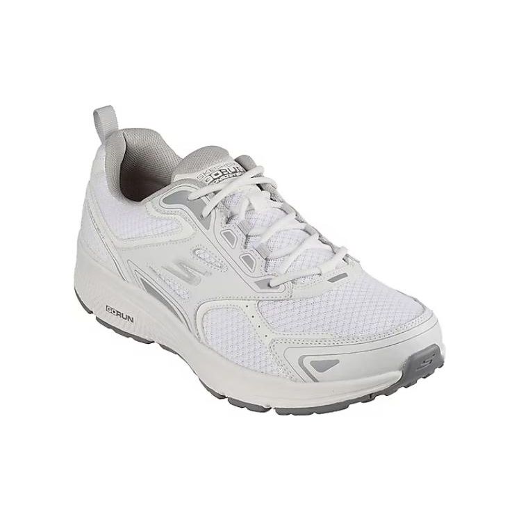 Skechers Go Run Consistent Fashionable Minimalist Comfortable Lightweight Low-Top Casual Running Shoes Men Sneaker White Gray 220034-WGY