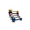 Unisex Colorful Titanium Steel Navel Rings and Stud Earrings Piercing Jewelry