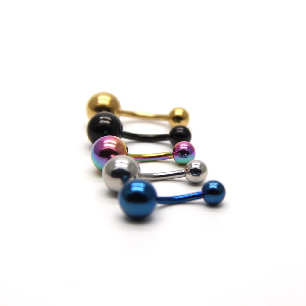 Unisex Colorful Titanium Steel Navel Rings and Stud Earrings Piercing Jewelry