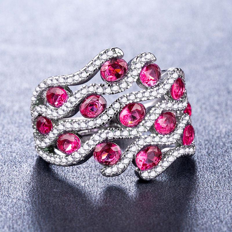 Exaggerated Women'S Zircon Ring Silver Plated Jewelry