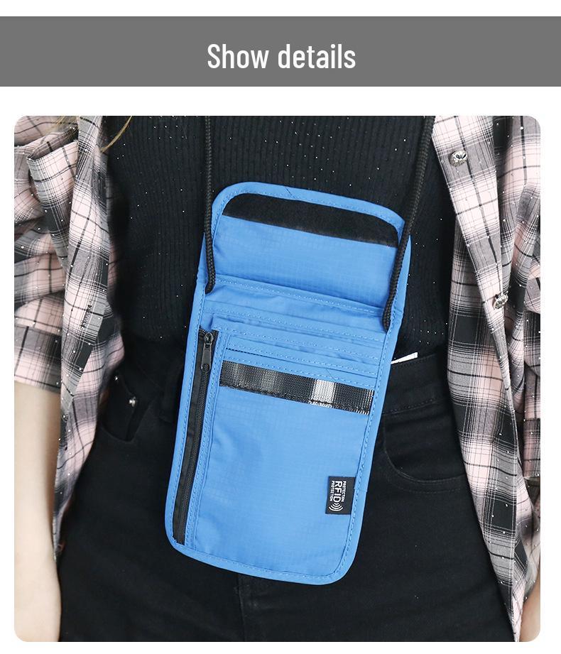 RFID-blokující náprsní taška na pas a telefon s ochranou proti krádeži a stíněním signálu