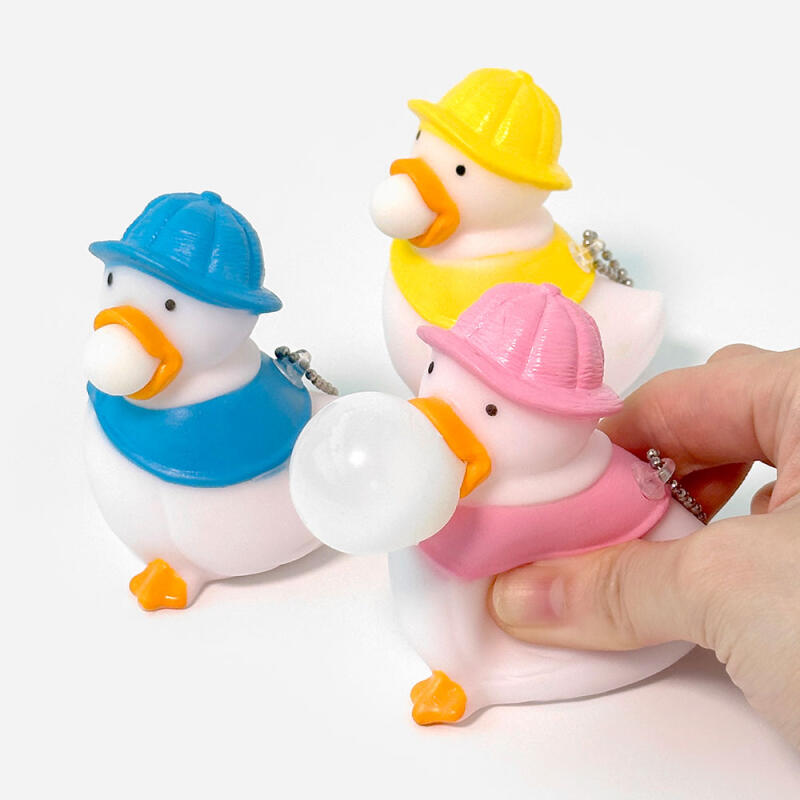 Balloon Blowing Duck Keychain