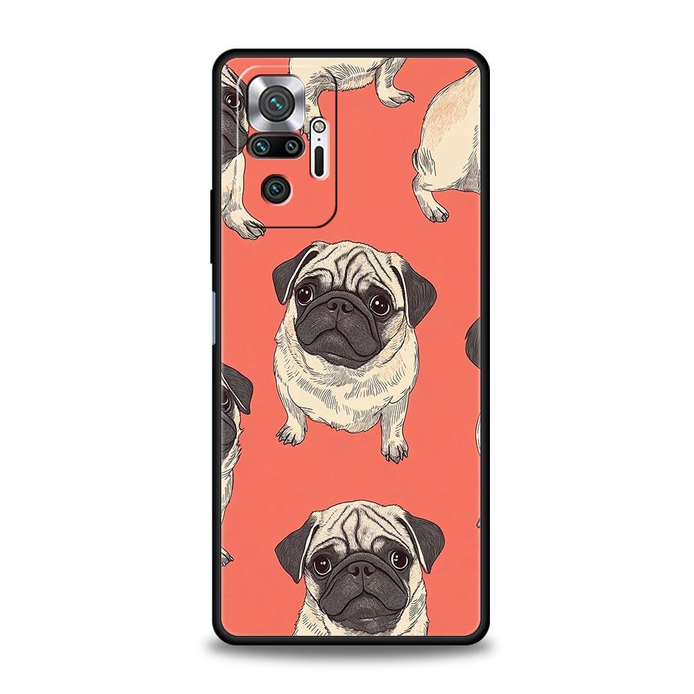 Animal Black Pug Close Up Phone Case For Xiaomi Redmi Note 14 13 5G 10 11 12 Pro Plus 4G 14C 13C 12C 10C Black Cover