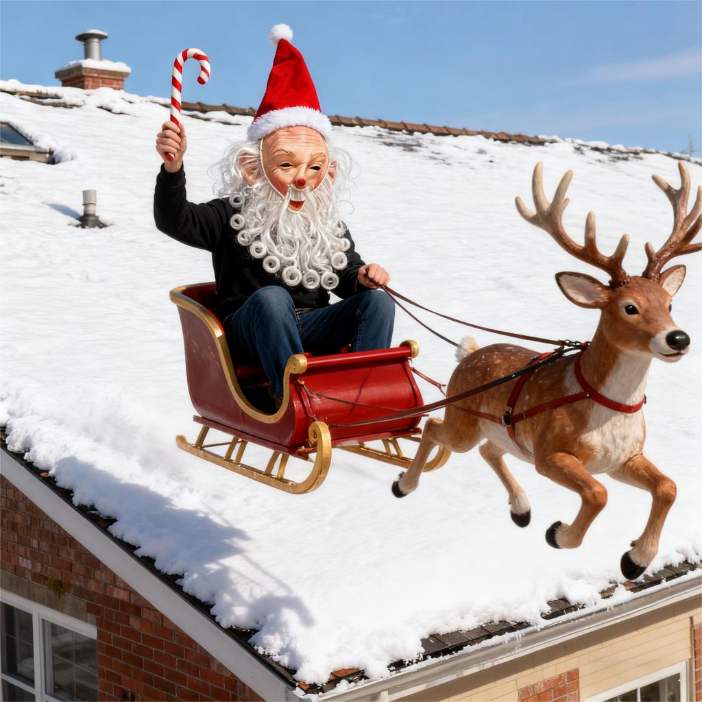 Christmas Beard Old  Christmas Party Role Play  Head Cover New Christmas Mask