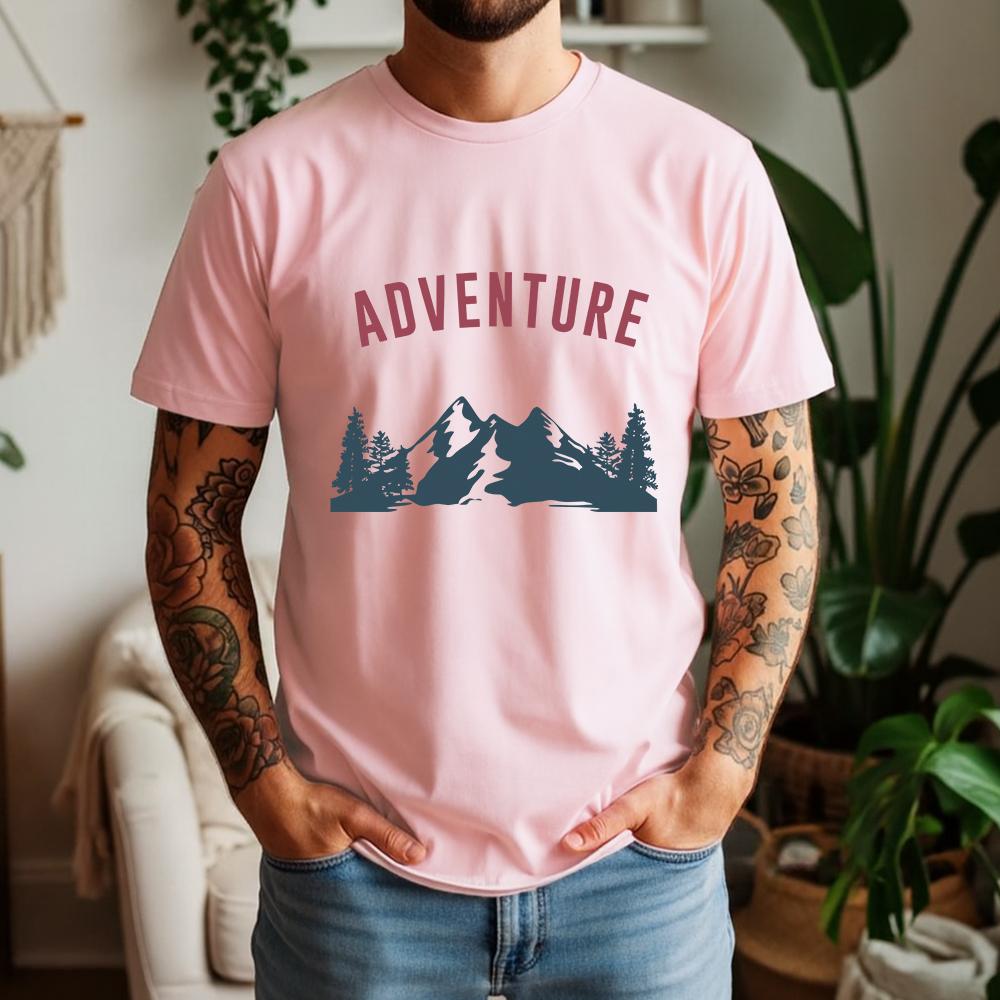New Summer Unisexs 100 Pure Cotton TShirt Adventure Wanderlust Outdoor Camping Vintage Style Casual Breathable Short Sleeve