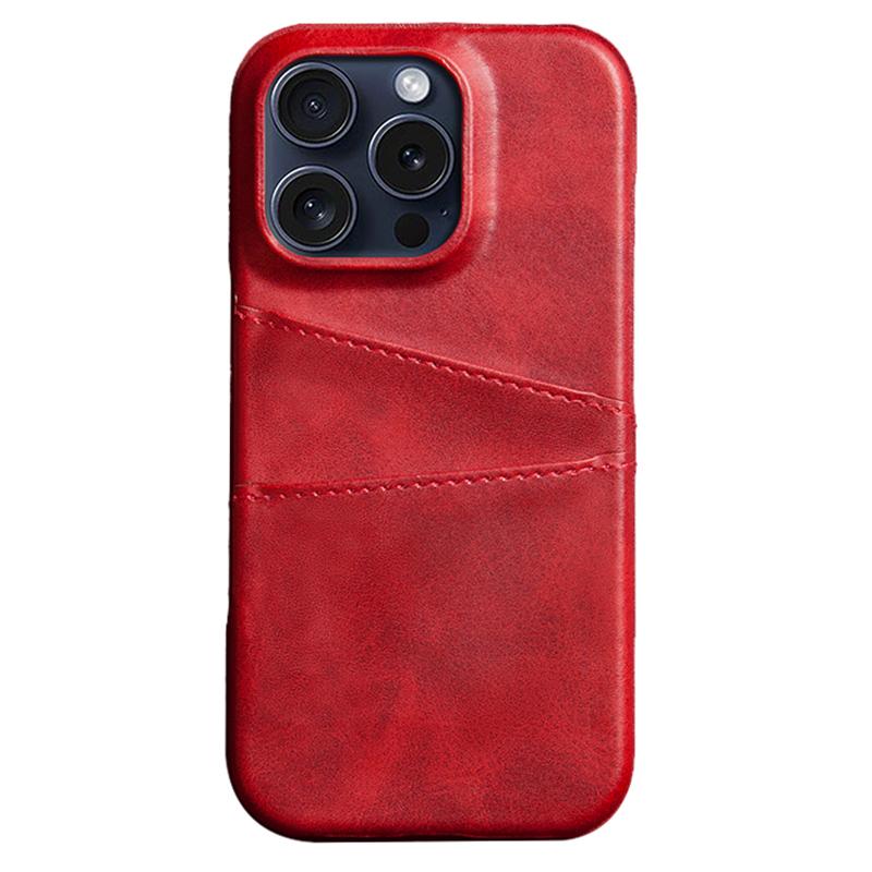 For iPhone 16 Pro Case Dual Card Slots PU Leather+Hard PC Phone Cover