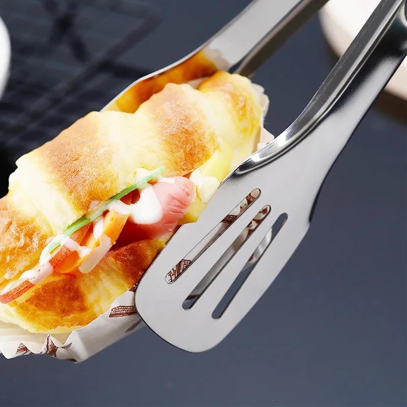 1pcs Stainless Steel Food Clip 304 Thickened Anti-scalding Steak Barbecue Baking Special Bread Food Kitchen Household Tools