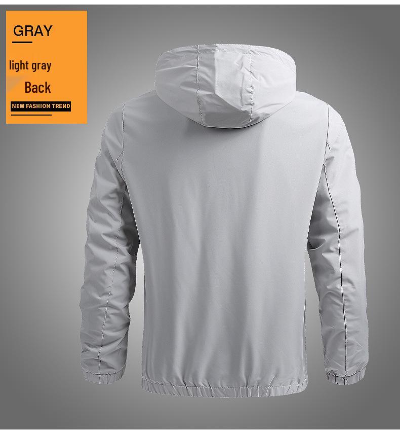 Men's Spring & Autumn Casual Hooded Baseball Jacket - Fashionable, Simple, Reversible.
