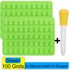 100/50x Gummy Bear Mold with Dropper Silicone Chocolate Mold Fondant Chocolate Candy Maker Moulds DIY Baking Decorating Tools