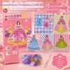 Creative Fairy Tale Hand Poke Painting Puzzle Dress Up Sticker Book Fabric Art Craze Poke Art  Kids