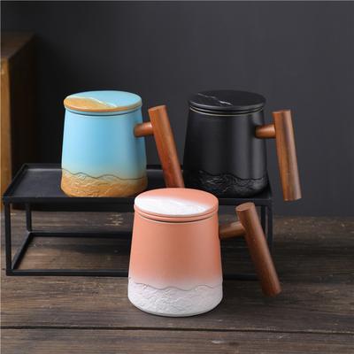 Business Gifts Ceramic With Lid And Filter Office Tea Cup With Hand Gift Tea Separation Gift Box